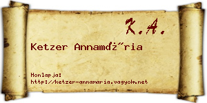 Ketzer Annamária névjegykártya